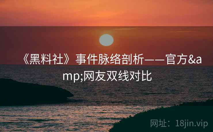《黑料社》事件脉络剖析——官方&网友双线对比