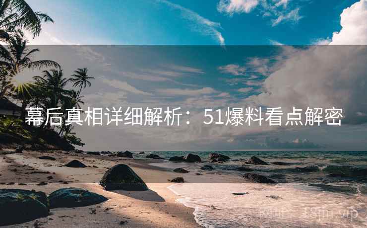 幕后真相详细解析：51爆料看点解密  第1张