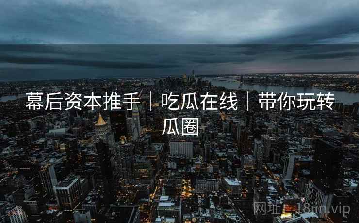 幕后资本推手｜吃瓜在线｜带你玩转瓜圈  第1张