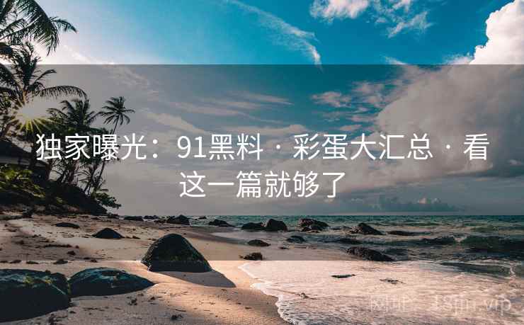 独家曝光：91黑料 · 彩蛋大汇总 · 看这一篇就够了